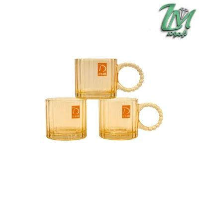 ماگ دسته منجوق کریستالین عسلی DELI-tz4301b