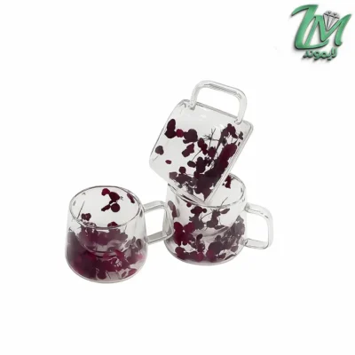 ماگ دوجداره پیرکس گلدار وارداتی KIT-800